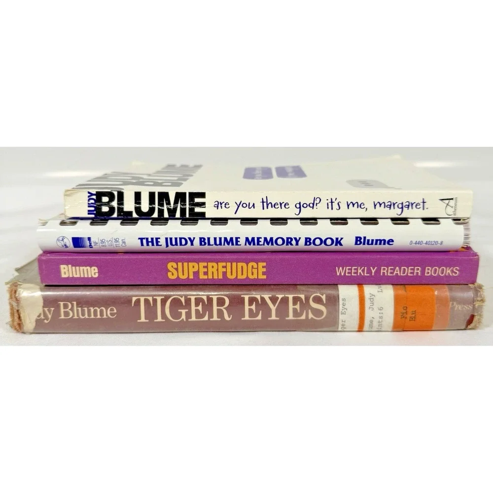 Judy Blume Book Lot Set of 4 Mixed Sizes Multicolor Tiger Eyes Superfudge YA